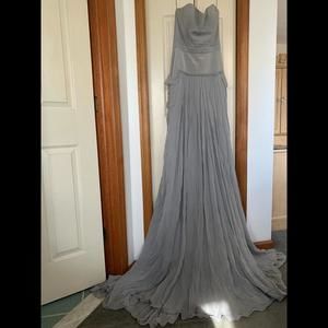 Irina Shabayeva Gray Strapless Chiffon Dress Size 2-4 $2500